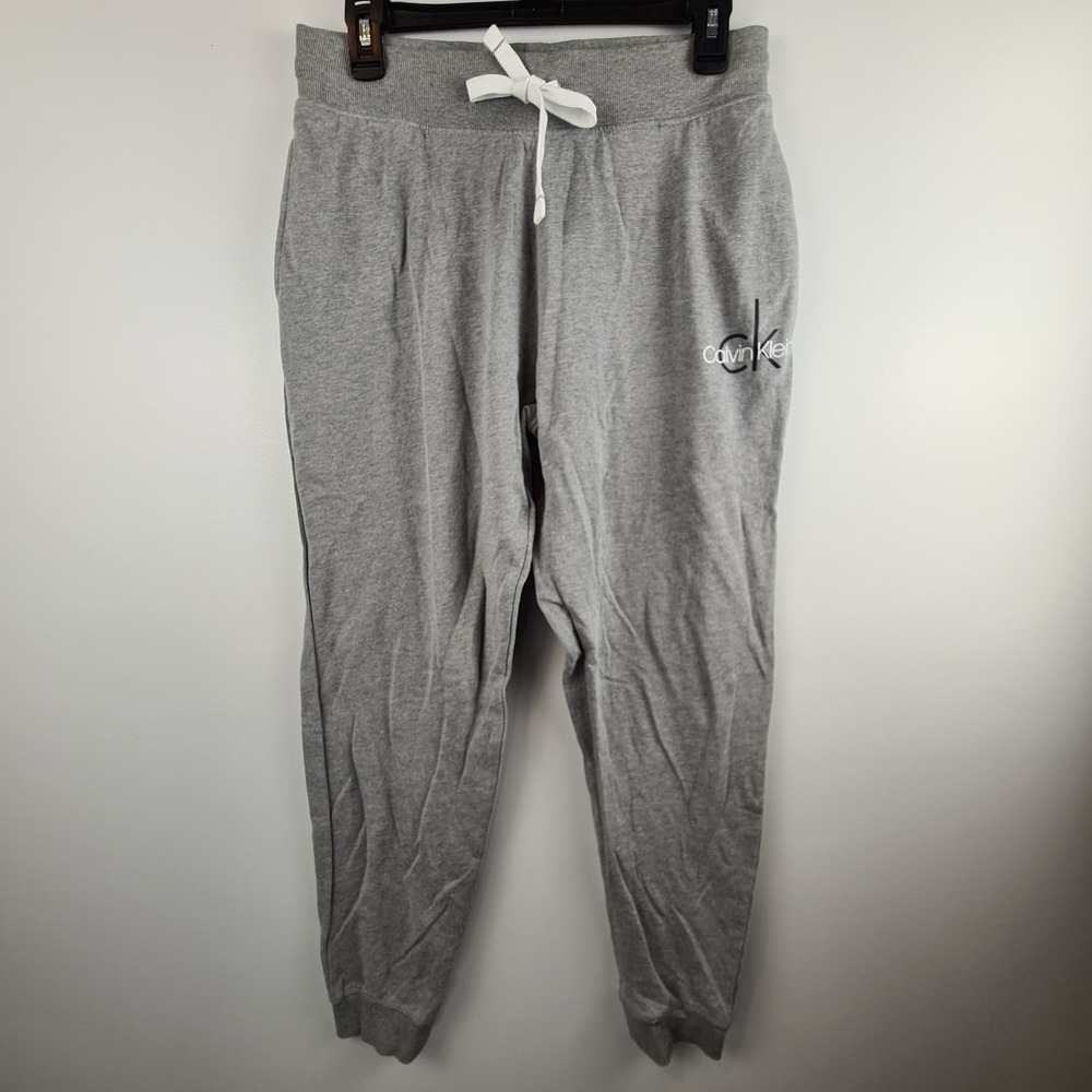 Calvin Klein Women Heather Gray Sleepwear‎ Jogger Pajama Pants Size M Drawstring